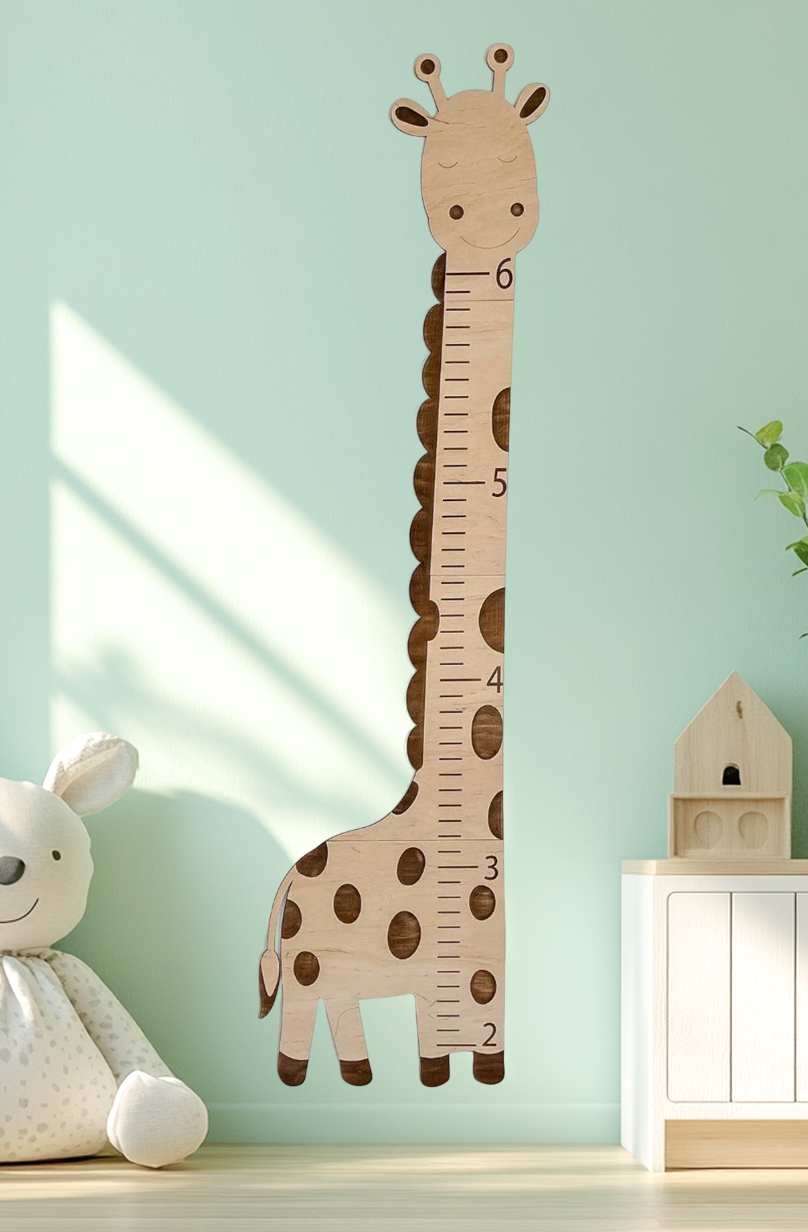 Holz-Giraffe Wachstumstabelle Höhenmaßstab für Kinder