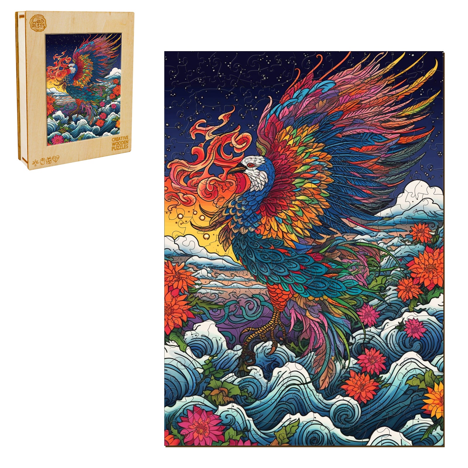 Colorful Phoenix Wooden Jigsaw Puzzle