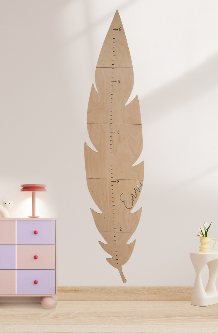Personalized Wooden Feather Growth Chart