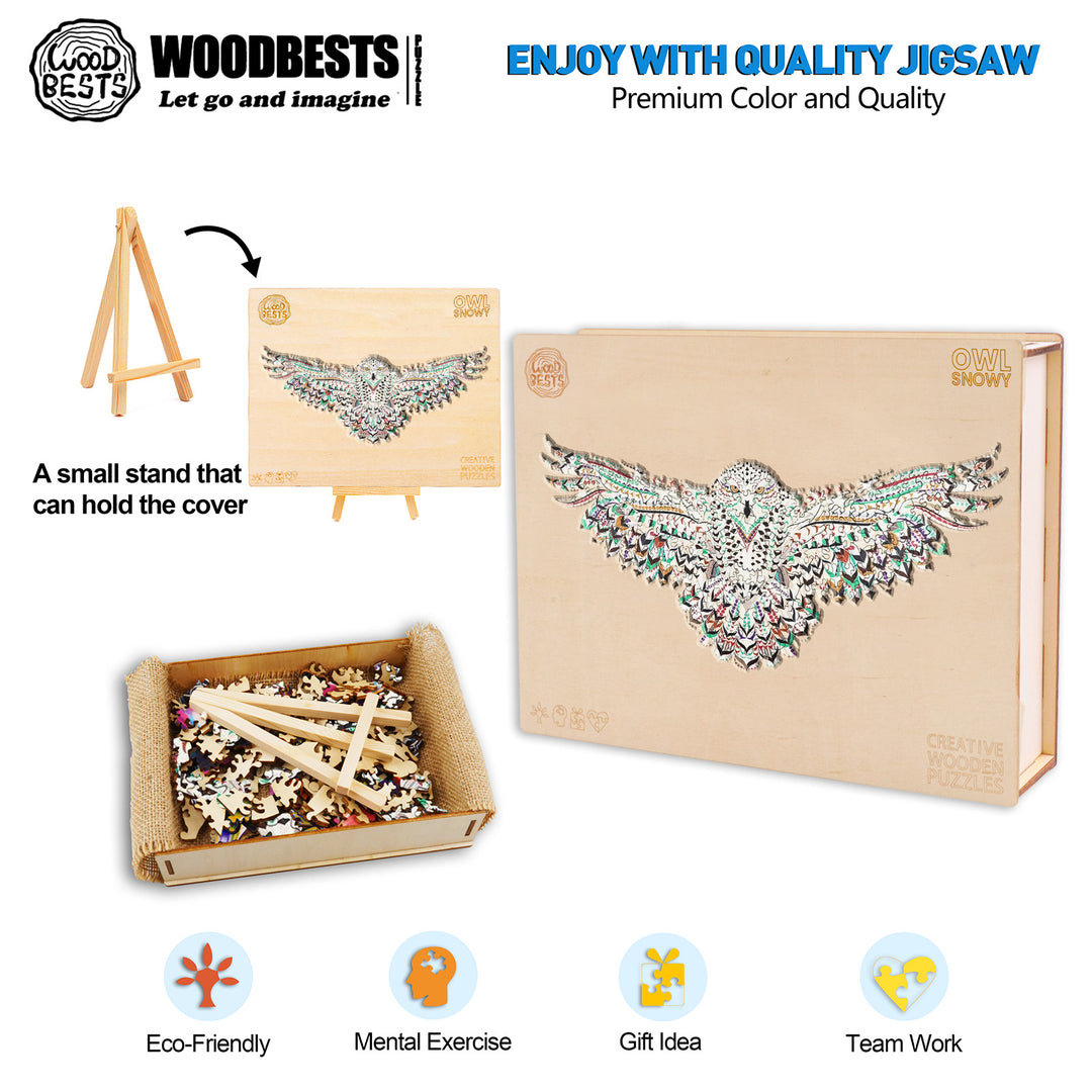 Snowy Owl Wooden Jigsaw Puzzle - Woodbests