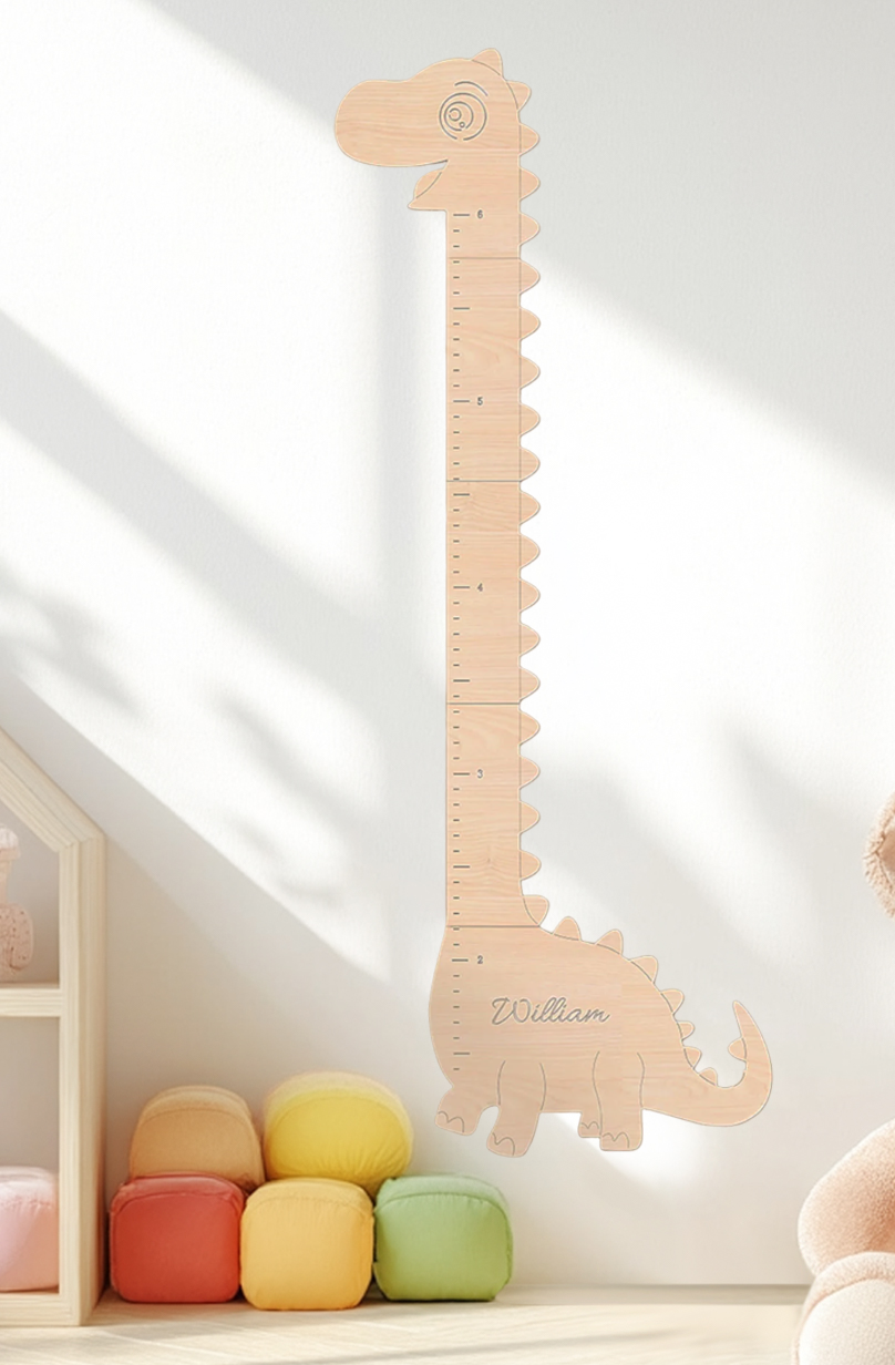 Personalized Wooden Dinosaur Growth Chart Height Ruler