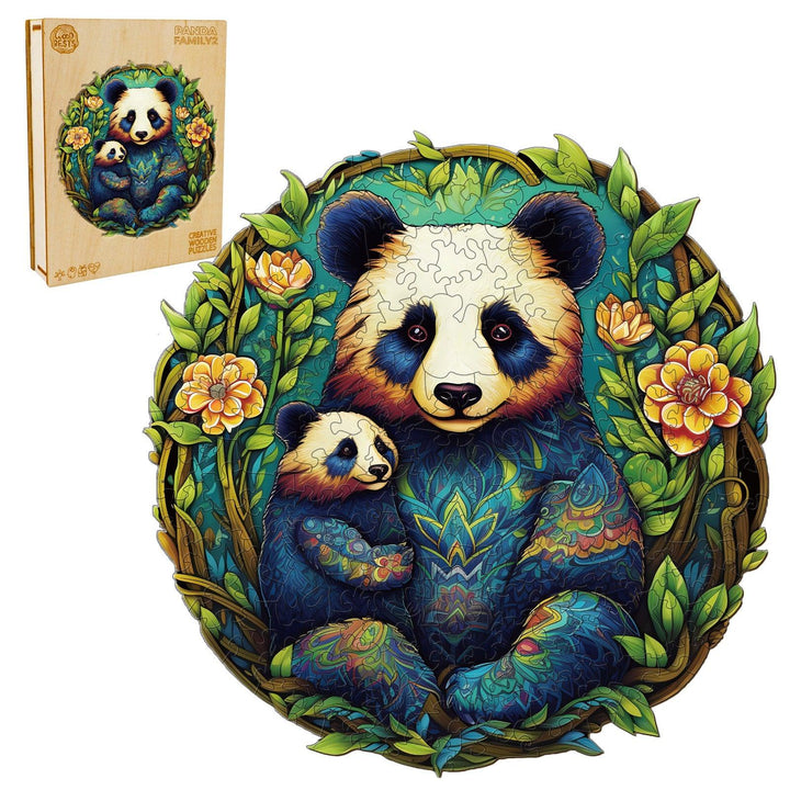 Panda Family 2 Wooden Jigsaw Puzzle