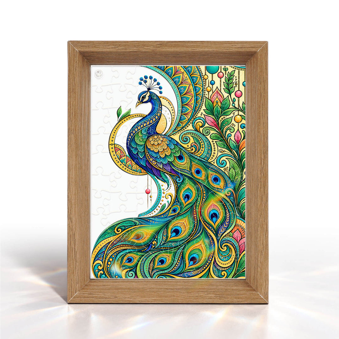 Double-Sided Acrylic Puzzle - Peacock Majesty