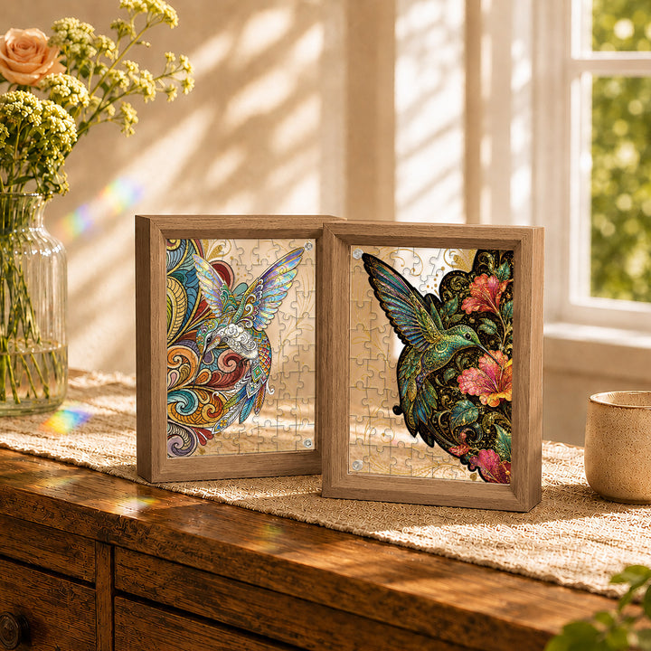 Double Sided Acrylic Jigsaw -Brilliant Hummingbird