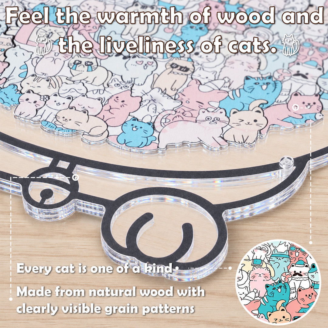 Acrylic Jigsaw Puzzle Suncatcher - Home of Kittens