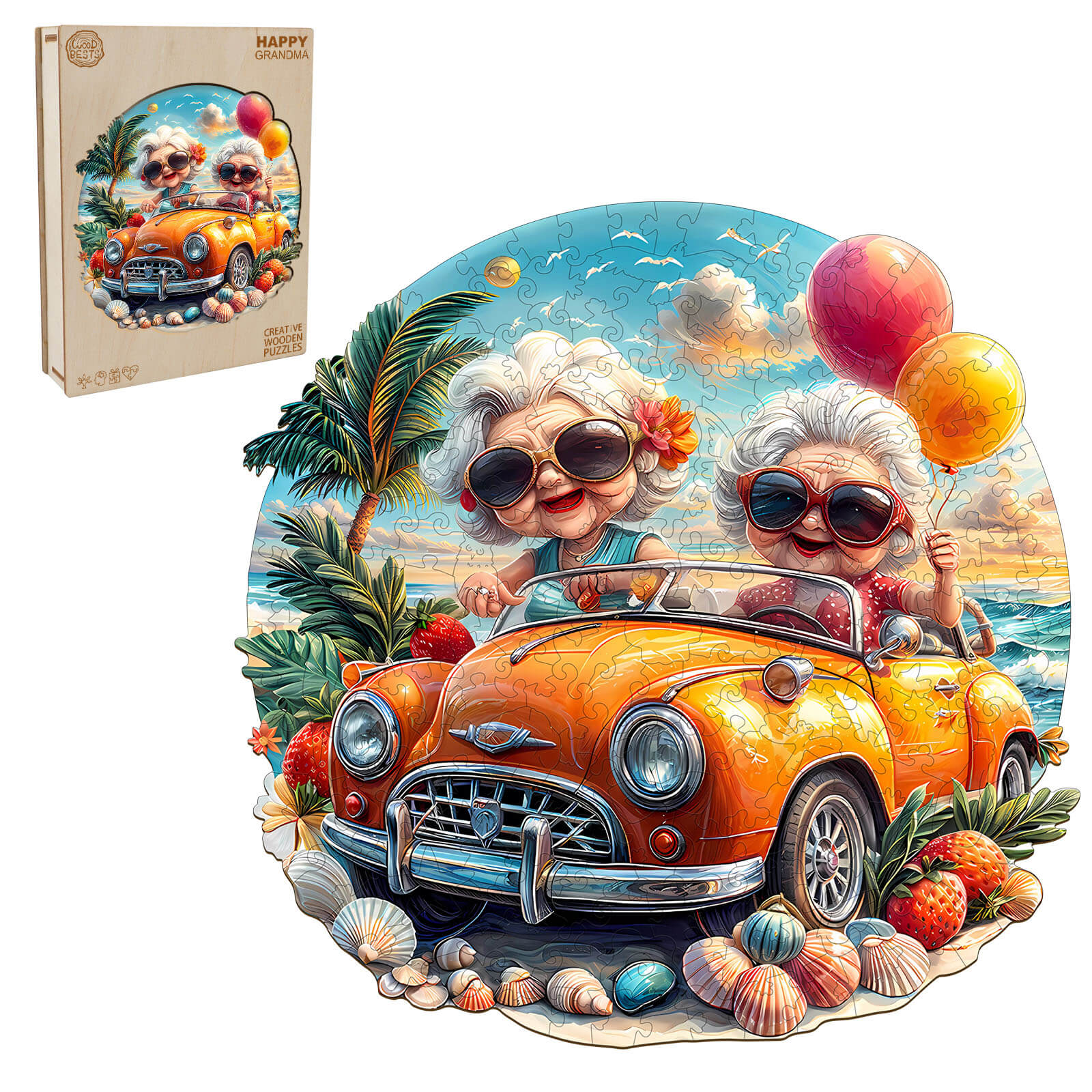 Happy grandma Wooden Jigsaw Puzzle