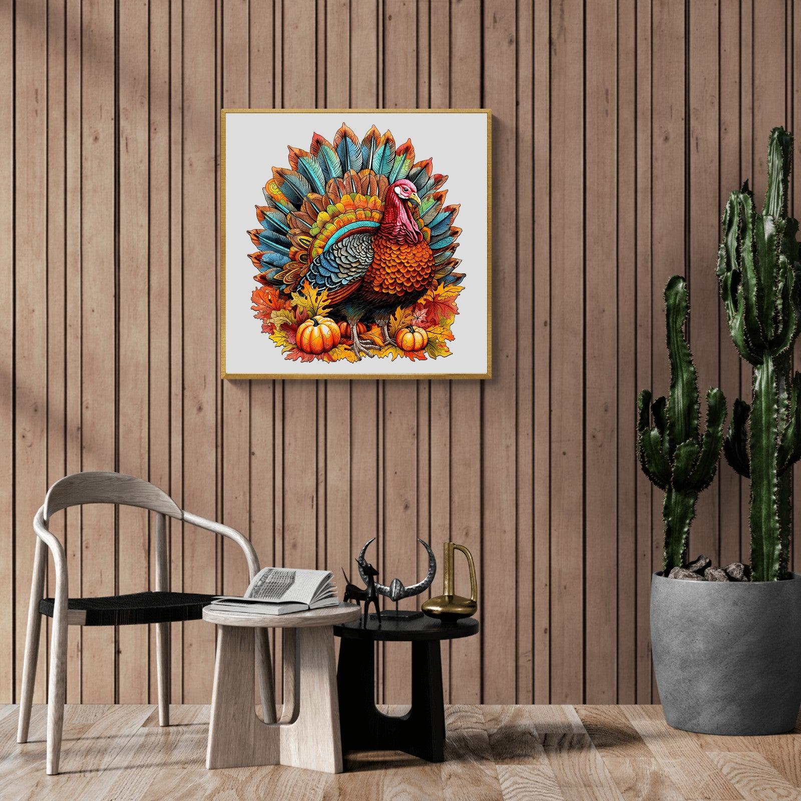 Colorful Turkey Wooden Jigsaw Puzzle-Woodbests