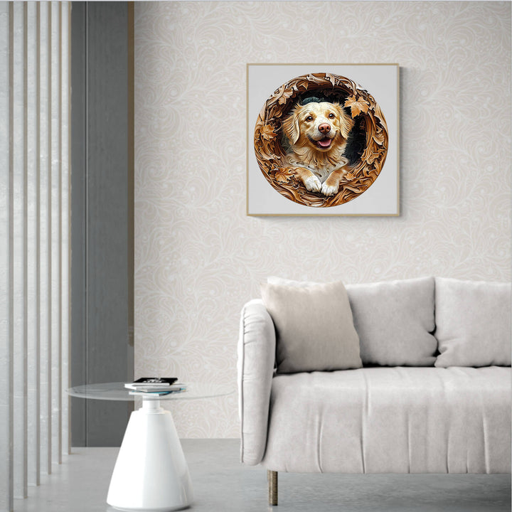 3D Golden Retriever-2 Wooden Jigsaw Puzzle