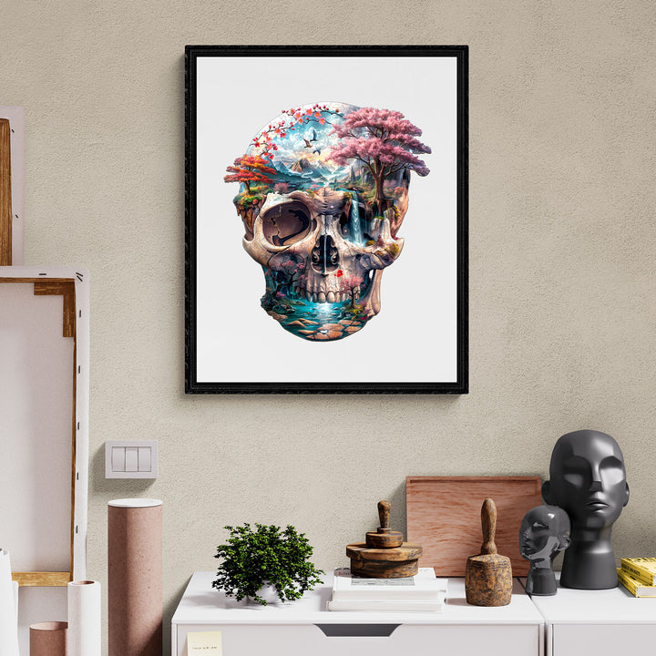 The skull's new life Wooden Jigsaw Puzzle