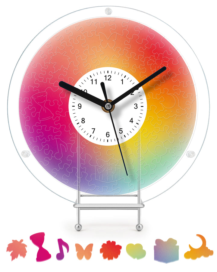 DIY Acrylic Puzzle Clock Kit - Chromatic Blur