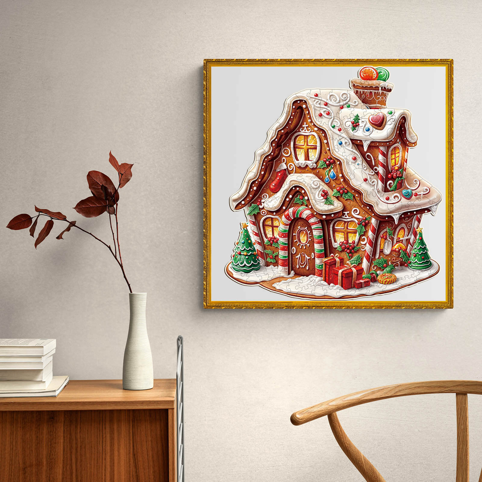 Christmas Gingerbread House-2 Wooden Jigsaw Puzzle - Woodbests