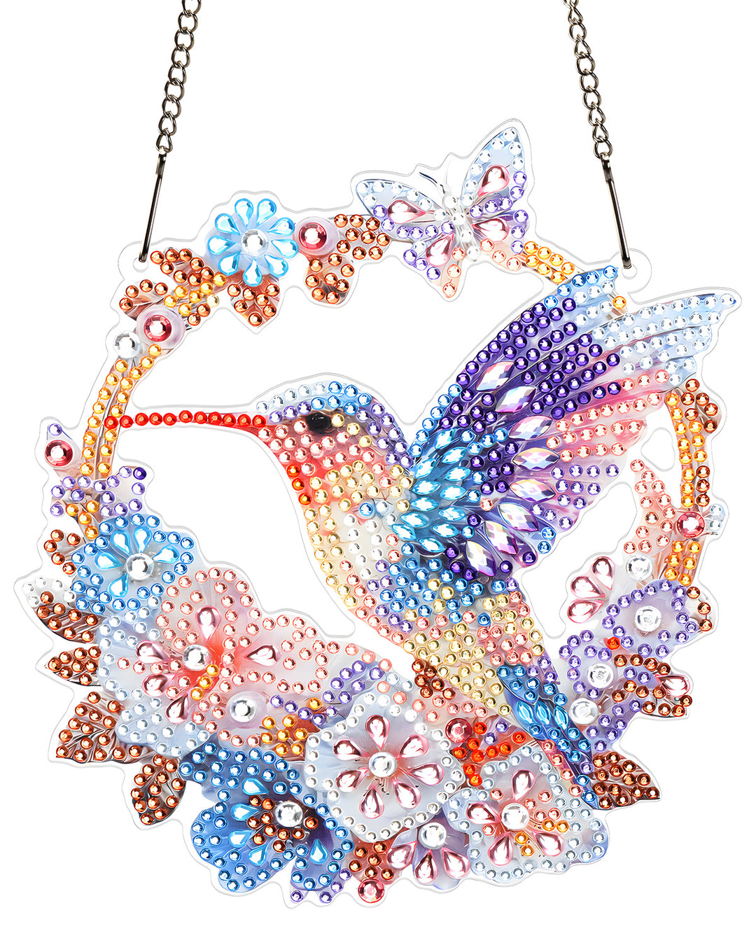 5D DIY Diamond Painting Suncatcher Kit - Hummingbird Floral Wreath