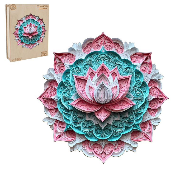 3D Mandala Lotus-1 Wooden Jigsaw Puzzle