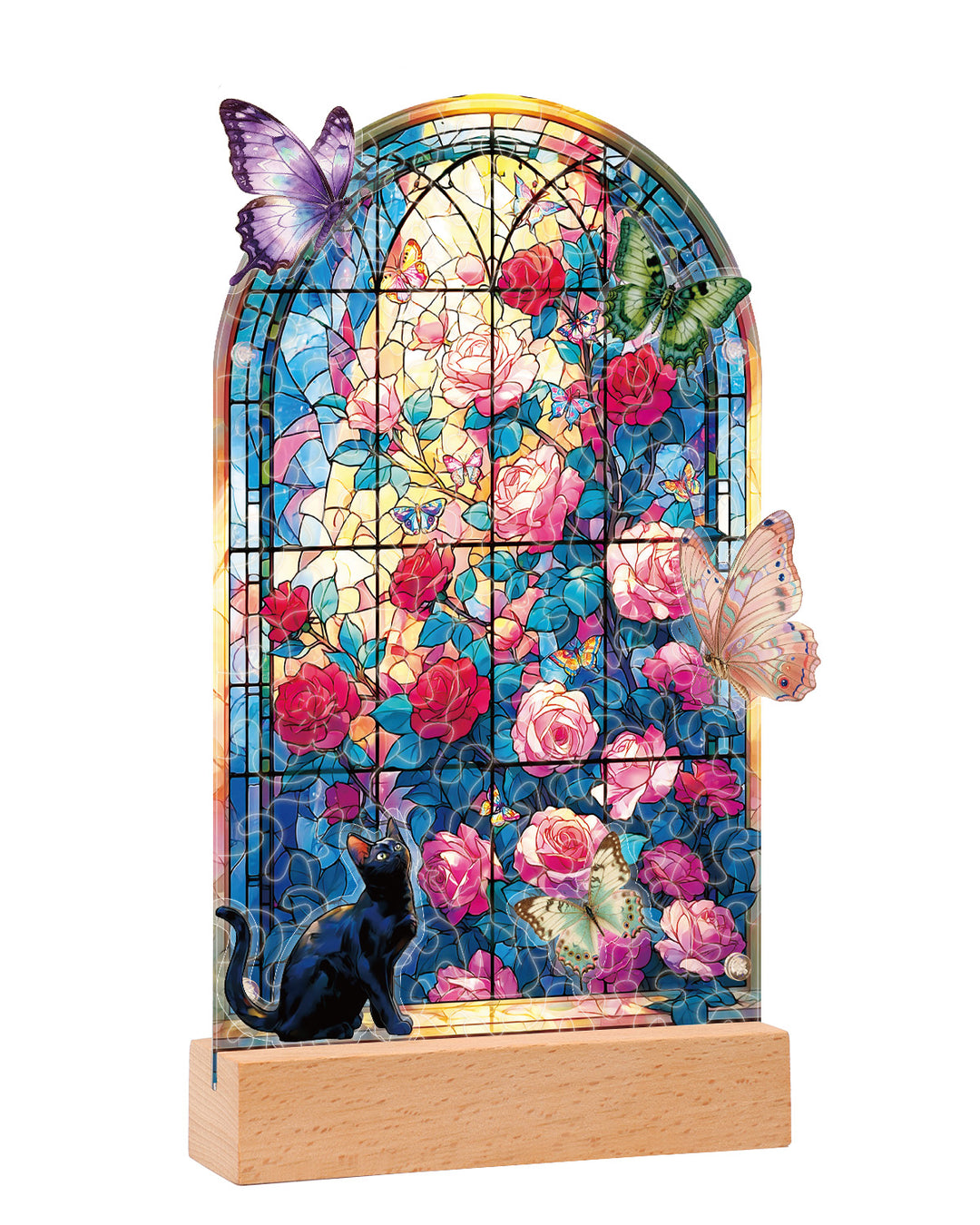 Acrylic Puzzle Landscape Light-Garden Butterflies