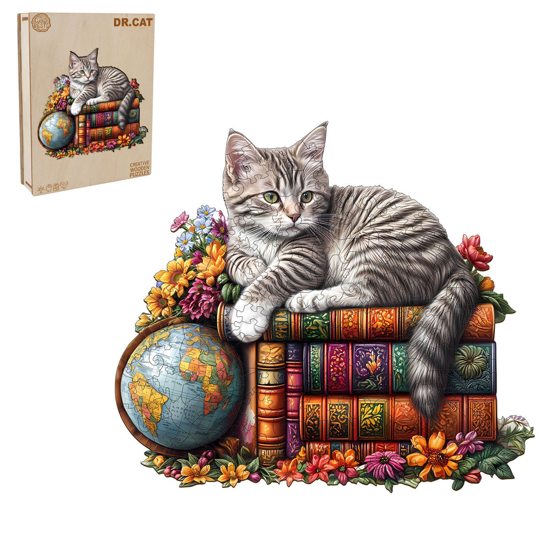 Puzzle en bois Dreamy Tabby Cat-3