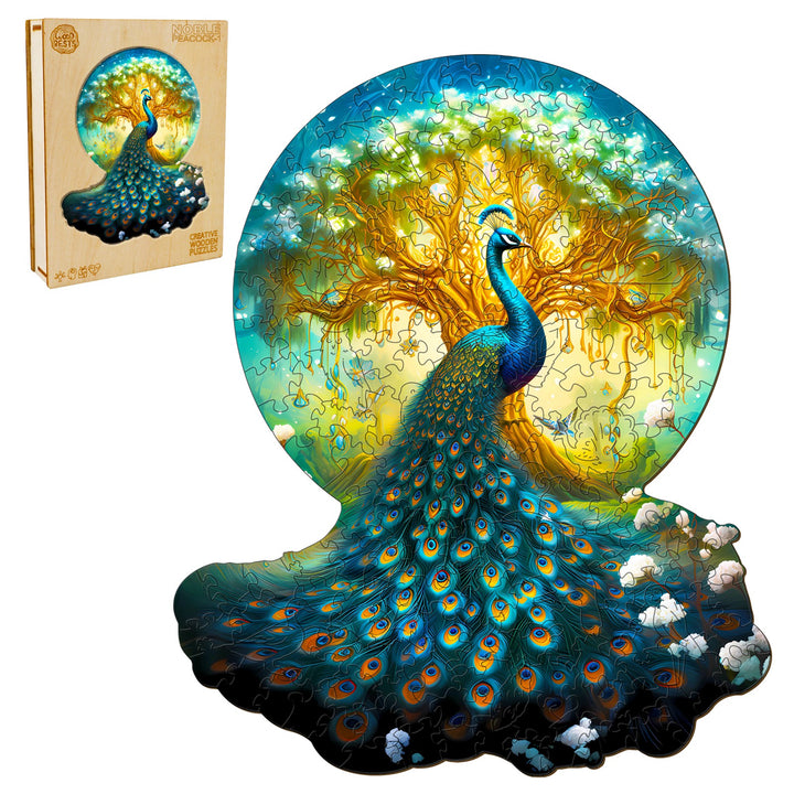 Noble Peacock-1 Wooden Jigsaw Puzzle-Woodbests