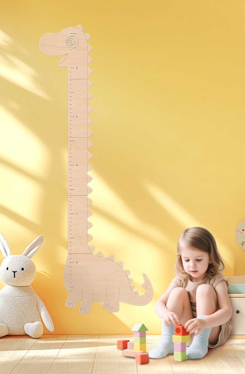 Personalized Wooden Dinosaur Growth Chart Height Ruler Clearance Sale