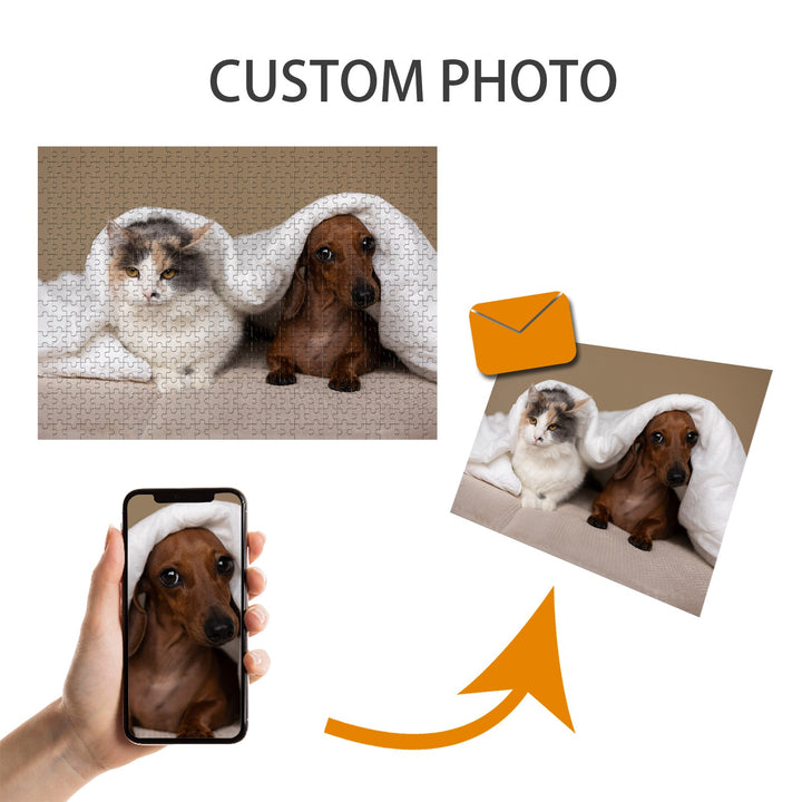 500/1000-piece Paw-some Custom Pet Photo Jigsaw Puzzle - By Woodbests