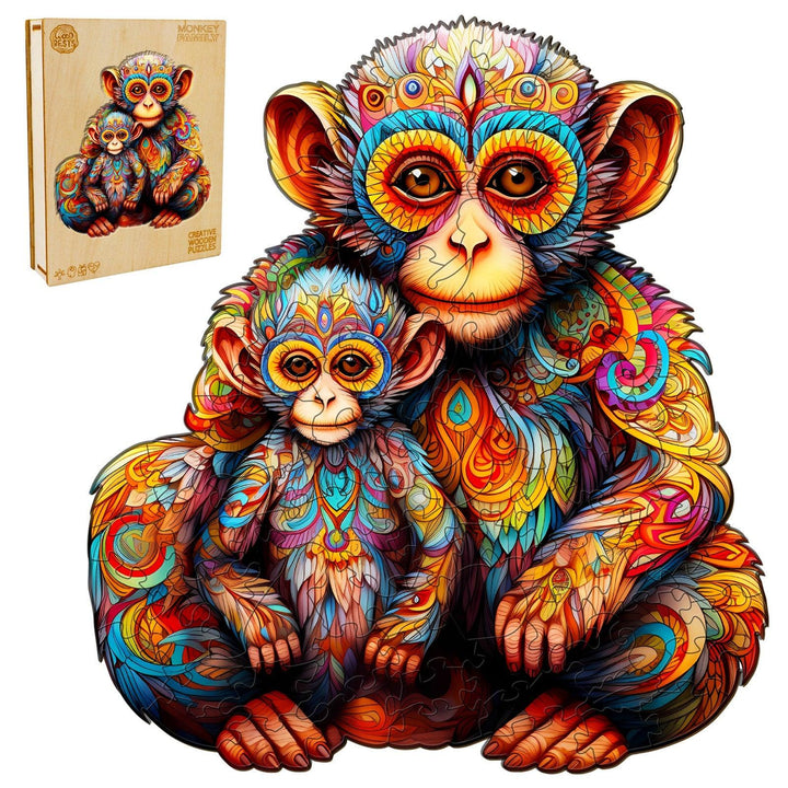 Monkey Family Wooden Jigsaw Puzzle