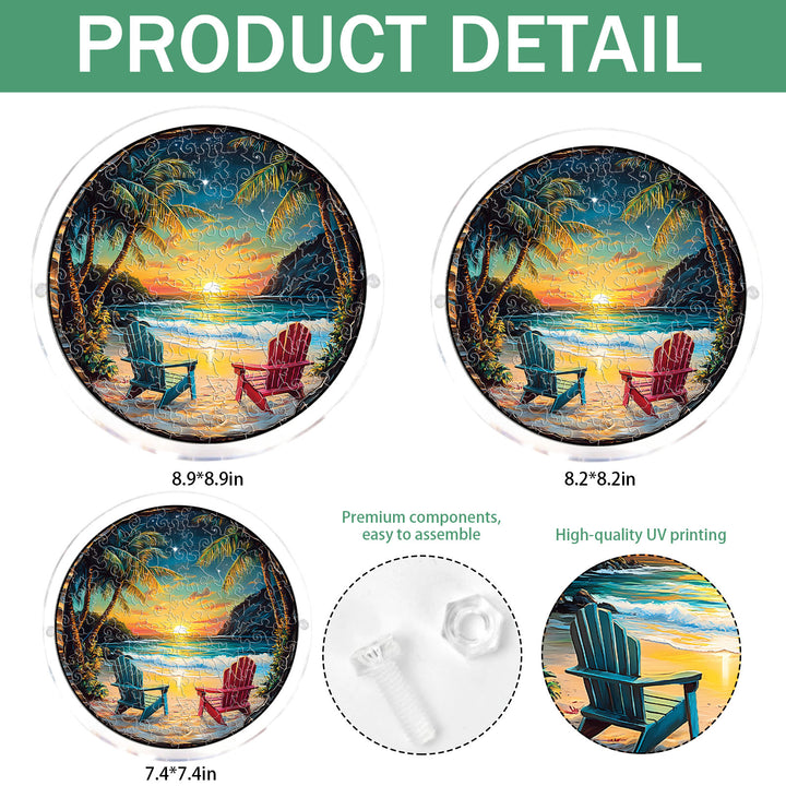 Acrylic Jigsaw Puzzle Suncatcher - Tropical Sunset