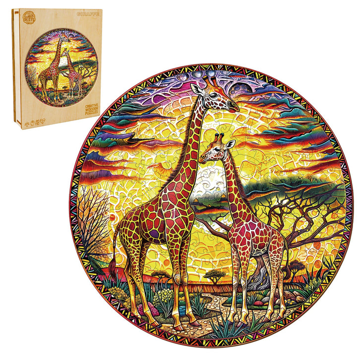 Puzzle en bois girafe 