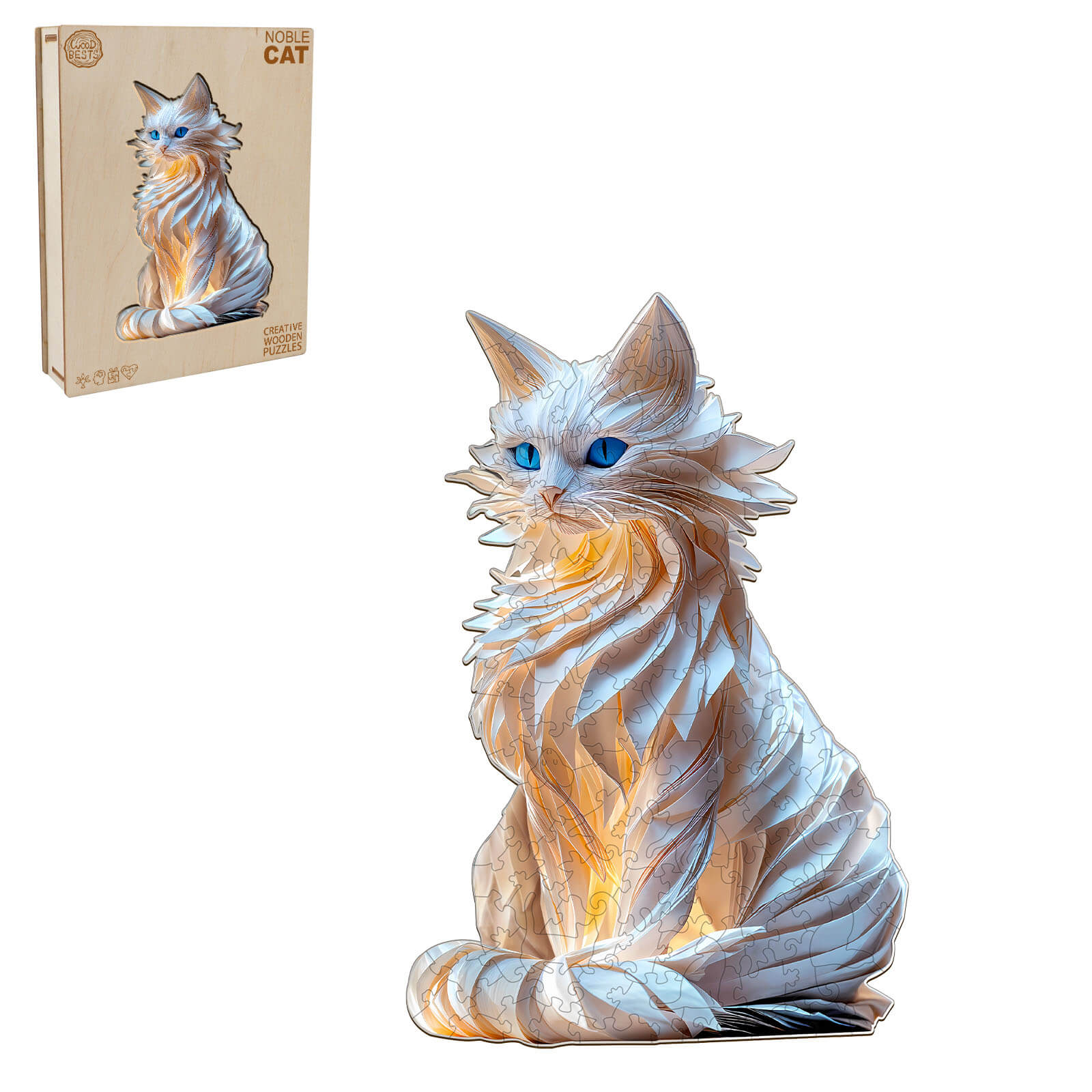 Edles Katzen-Holzpuzzle