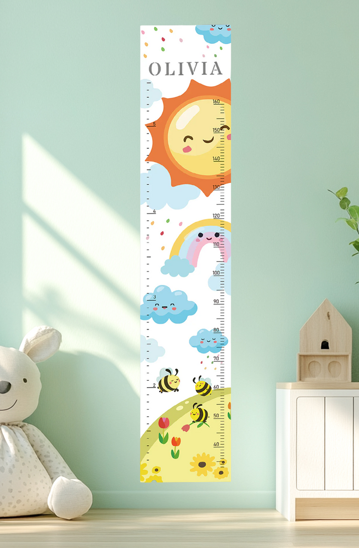 Personalized Wooden Rainbow Growth Chart Height Ruler