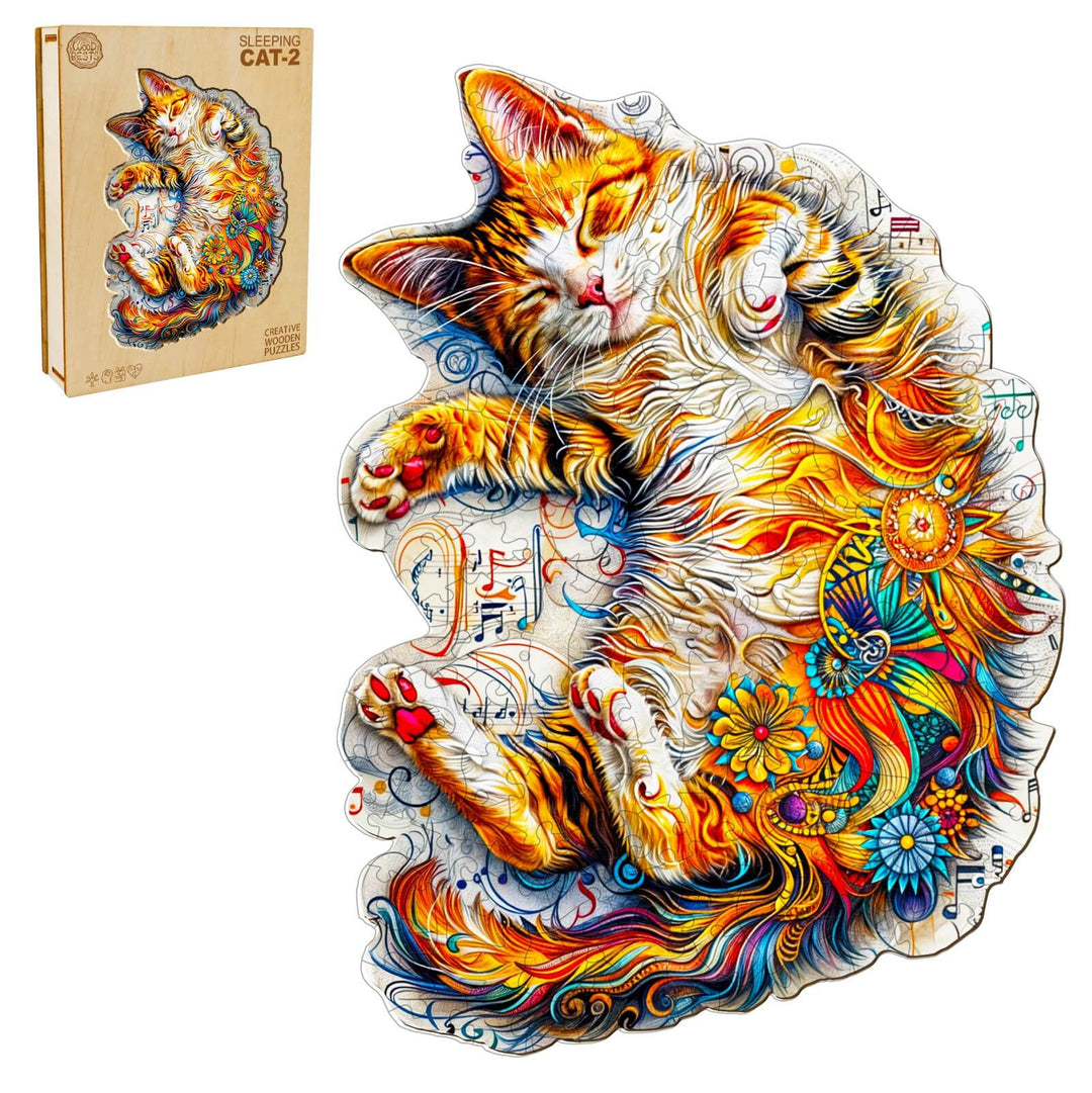 Sleeping Cat-2 Wooden Jigsaw Puzzle - Woodbests