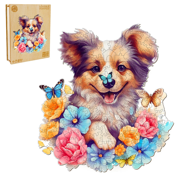 Lovable Puppy-2 Wooden Jigsaw Puzzle-Woodbests