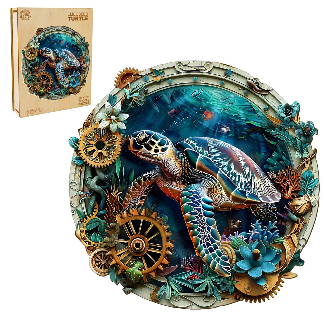 Embossed Turtle Wooden Jigsaw Puzzle