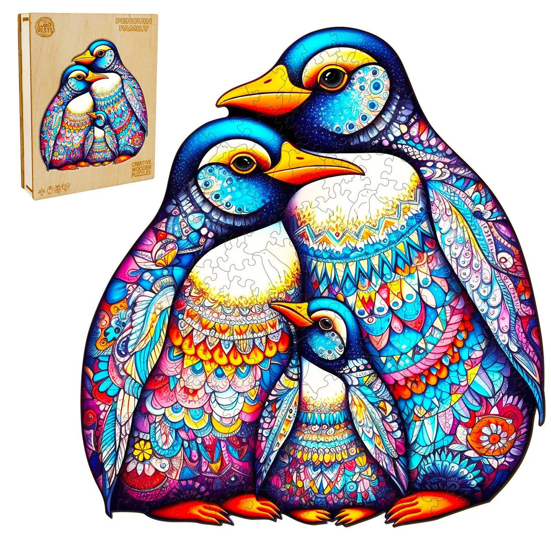 Penguin Family -2 Wooden Jigsaw Puzzle-Woodbests