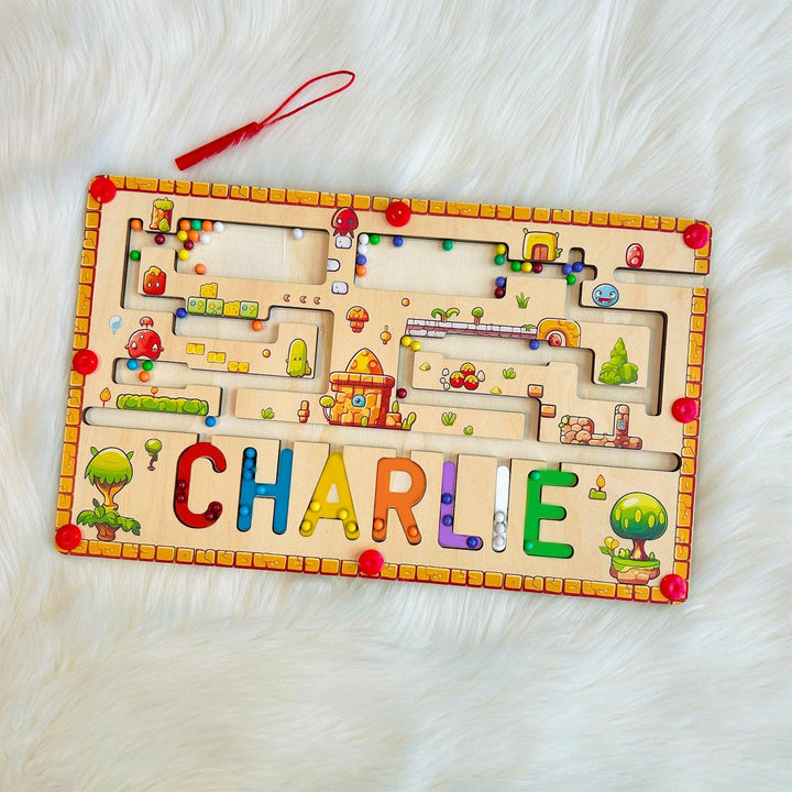Personalized Baby Name Magnetic Maze Puzzle - Forest