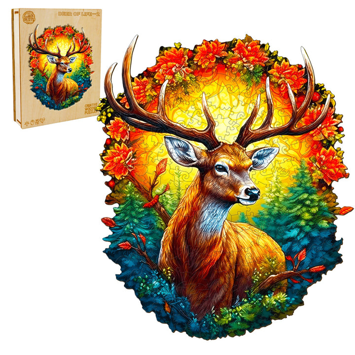 Deer Of Life-2 Wooden Jigsaw Puzzle-Woodbests