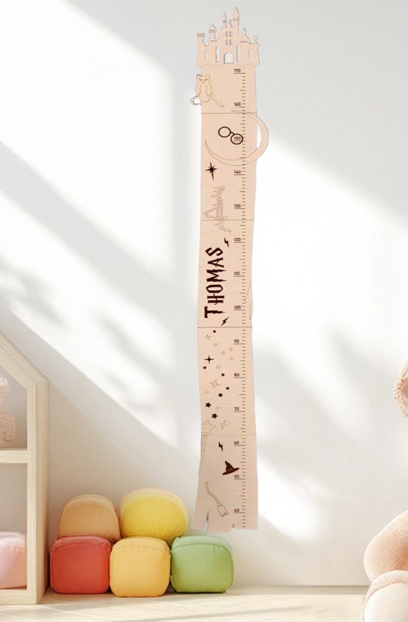 Personalized Wooden Castle Growth Chart for Kids