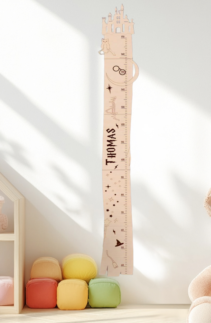 Personalized Wooden Castle Growth Chart for Kids