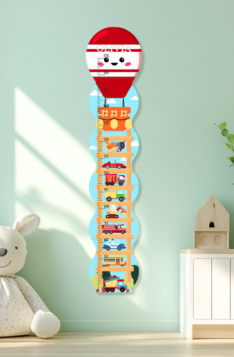 Personalized Wooden Traffic-2 Growth Chart Ruler