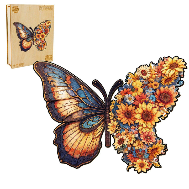 Butterfly Flower Wooden Jigsaw Puzzle-Woodbests