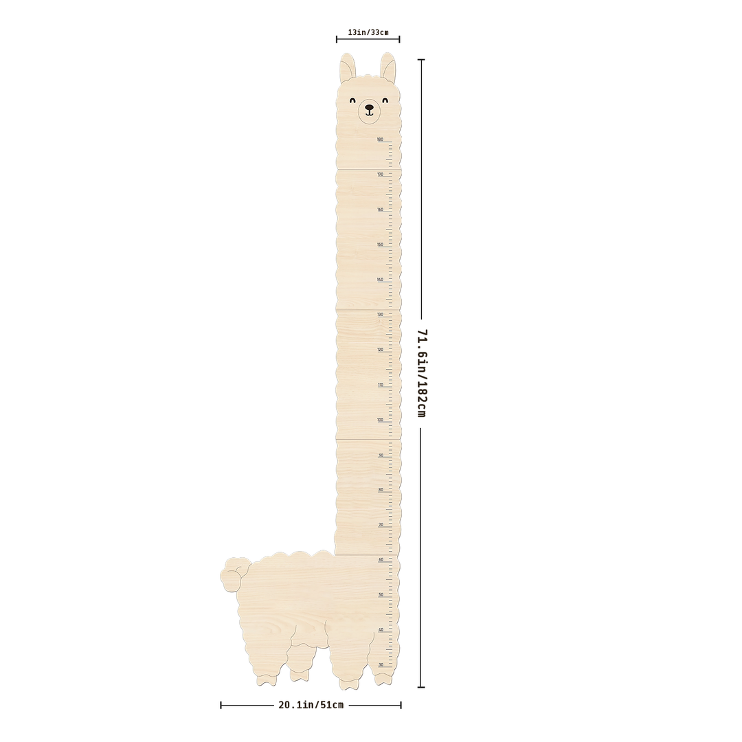 Personalized Wooden Alpaca Llama Growth Chart Ruler Clearance Sale
