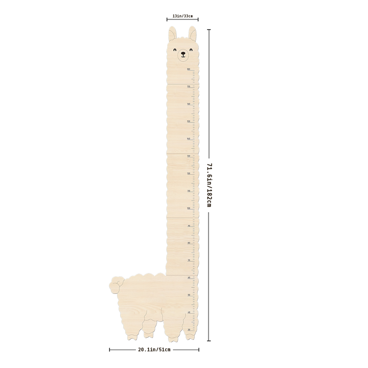 Personalized Wooden Alpaca Llama Growth Chart Ruler Clearance Sale