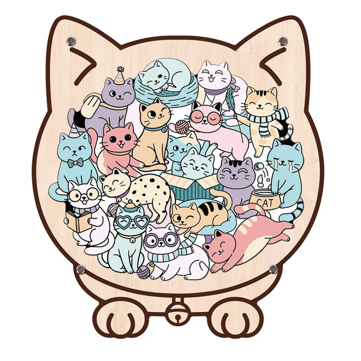 Cute Cat Shaped Wooden Puzzle for Baby