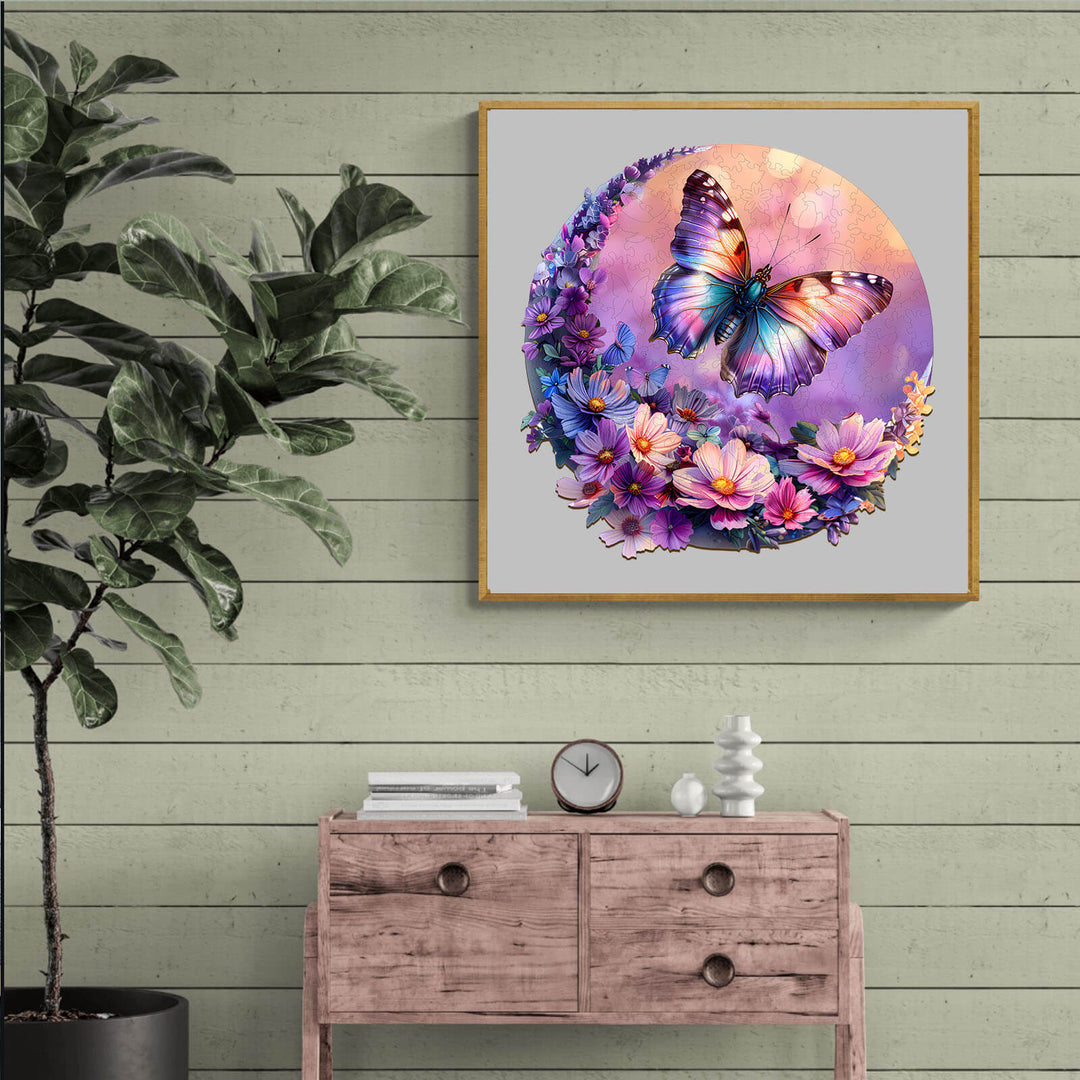 Butterfly and Moon-2 Wooden Jigsaw Puzzle