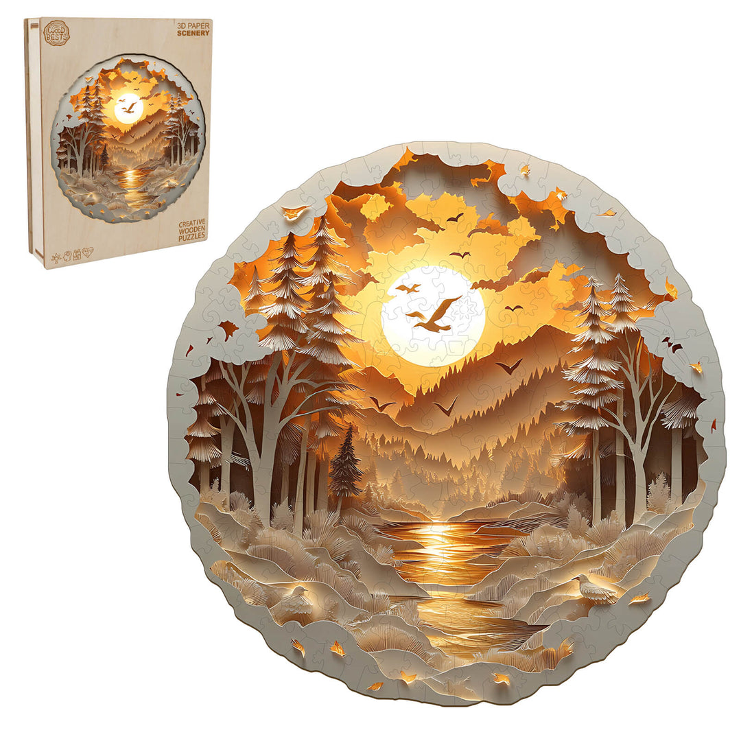 3D Paper Scenery Wooden Jigsaw Puzzle