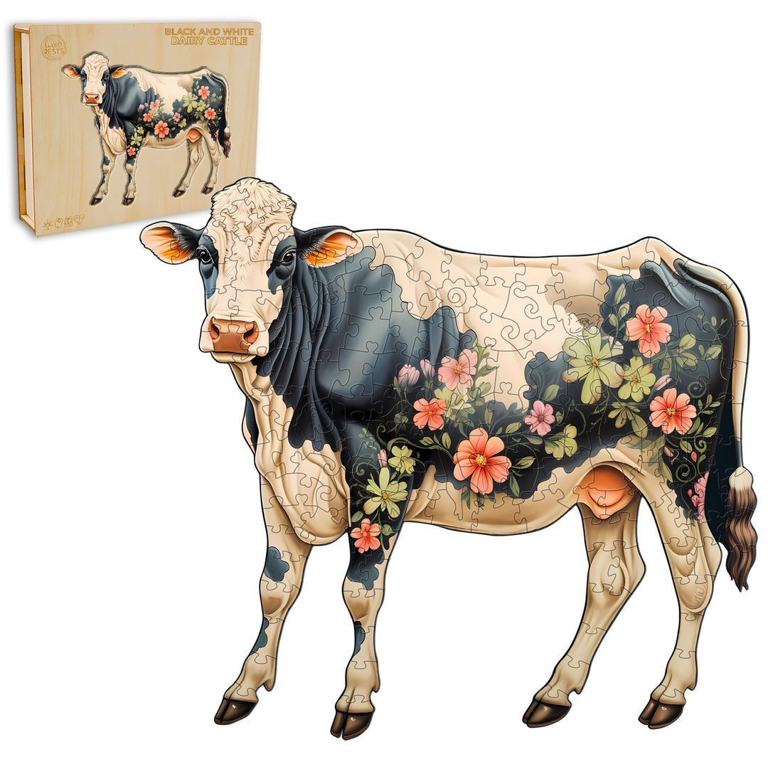 Dairy Cattle Wooden Jigsaw Puzzle-Woodbests