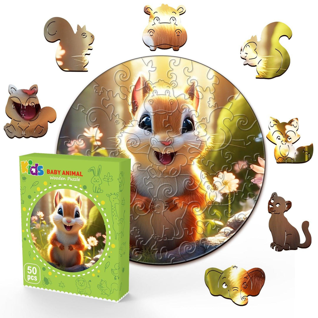 Cute Squirrel Children's Wooden Jigsaw Puzzle