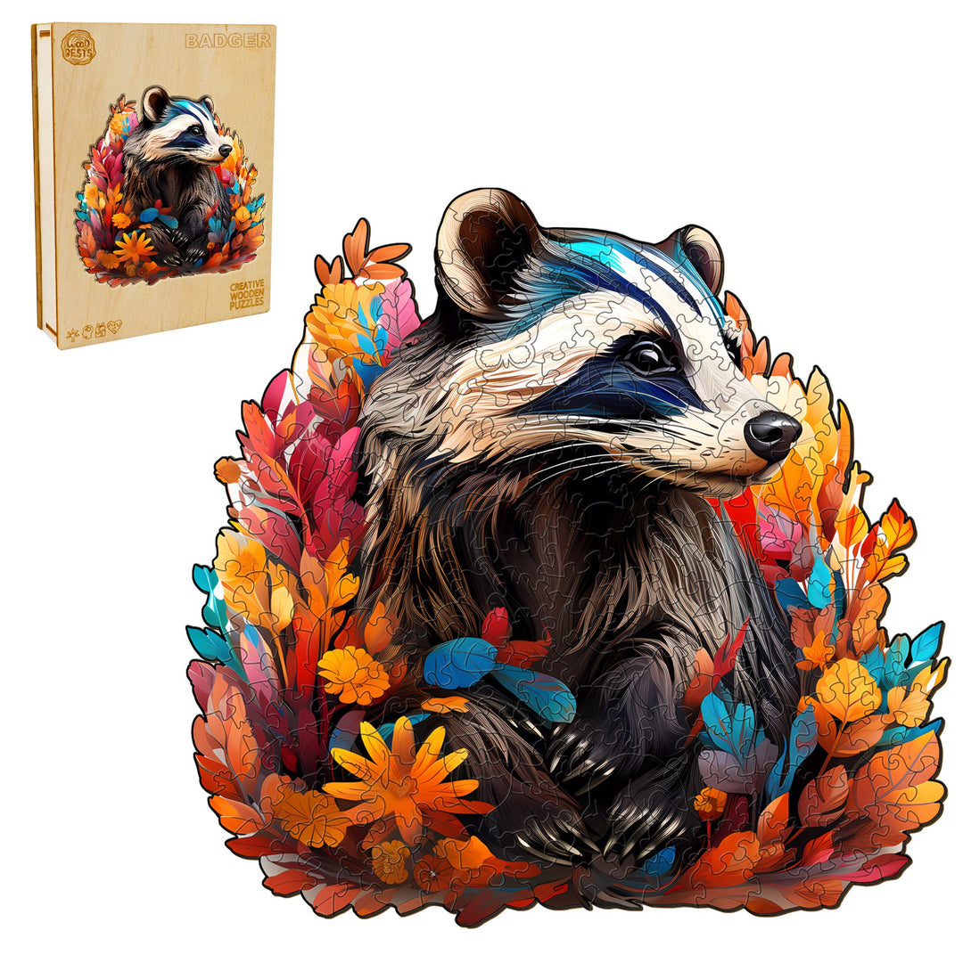 Badger Wooden Jigsaw Puzzle-Woodbests