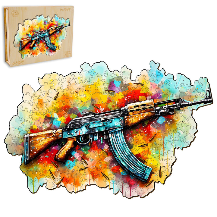 AK47 Wooden Jigsaw Puzzle-Woodbests