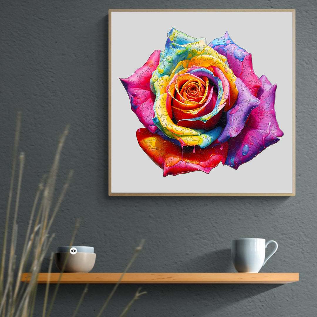 Colorful Rose Wooden Jigsaw Puzzle-Woodbests