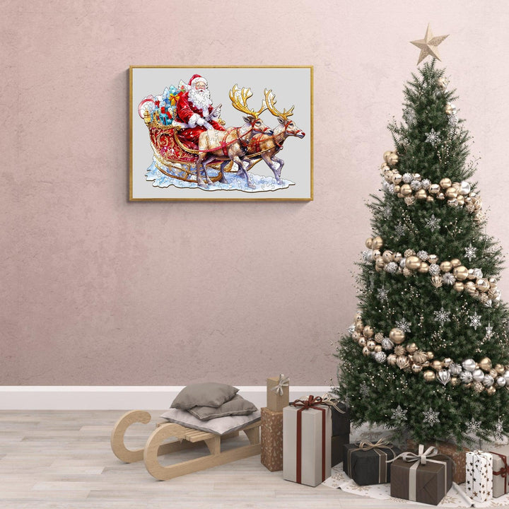 Santa and Rudolph Wooden Jigsaw Puzzle-Woodbests