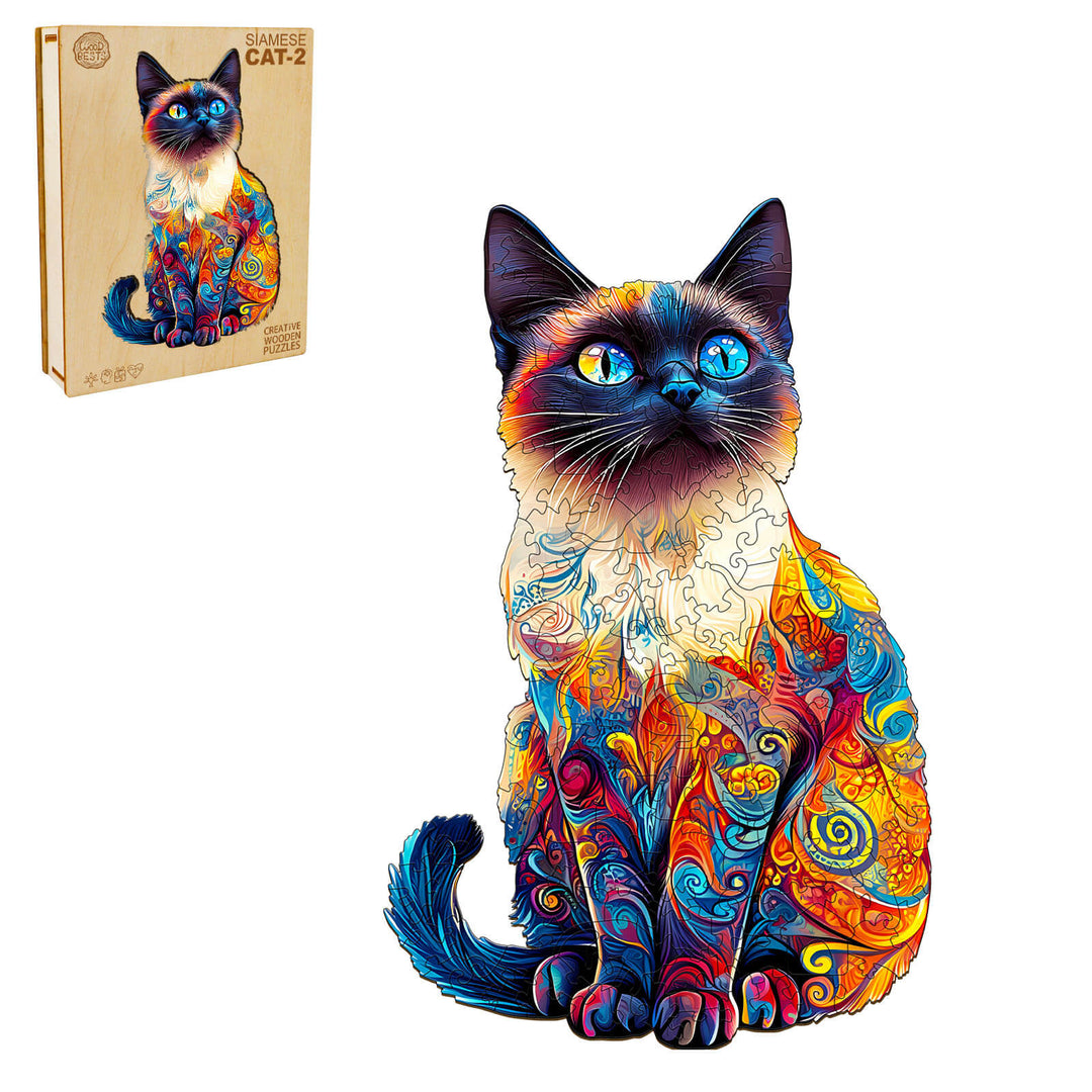 Siamese Cat-2 Wooden Jigsaw Puzzle