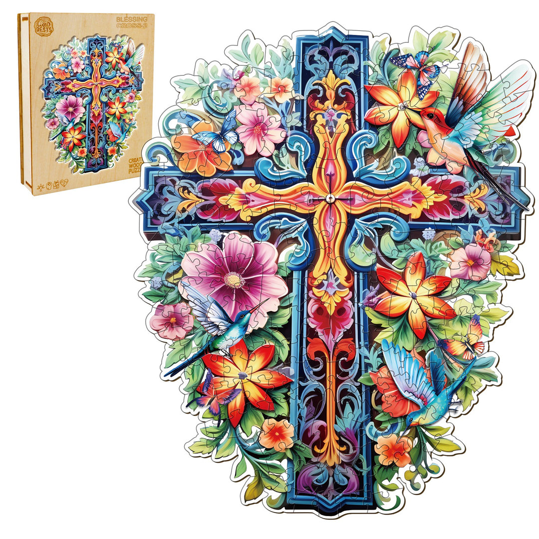 blessing cross-2 Wooden Jigsaw Puzzle-Woodbests